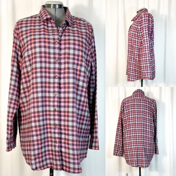 free press Other - Free Press  NWOT Sz L Plaid Sleep Shirt Front Button Closure